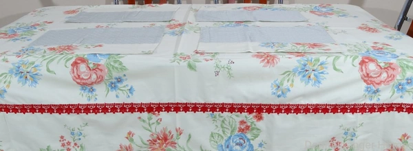 Doppelganger Homes 6 Seater Cotton Table Cover Set (7 PCS)-2