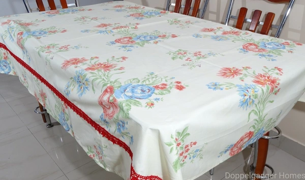 Doppelganger Homes 6 Seater Cotton Table Cover Set (7 PCS)-2