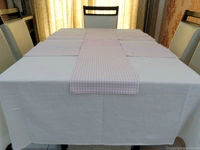 Doppelganger Homes Cotton Dining Table Cover, Runner & Placemat set (8PCS)-40