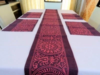 Doppelganger Homes Cotton Dining Table Cover, Runner & Placemat set (8PCS)-45