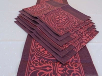 Doppelganger Homes Cotton Dining Table Cover, Runner & Placemat set (8PCS)-45