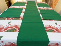 Doppelganger Homes Cotton Dining Table Cover, Runner & Placemat set (8PCS)-36