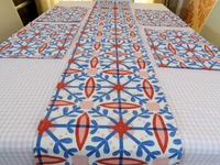Doppelganger Homes Cotton Dining Table Cover, Runner & Placemat set (8PCS)