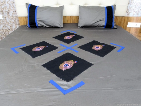 Embroidered  Double Bed Sheet-145