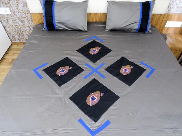 Embroidered  Double Bed Sheet-145