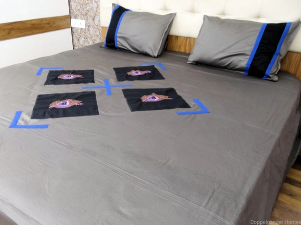 Embroidered  Double Bed Sheet-145