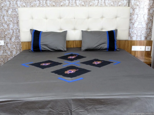 Embroidered  Double Bed Sheet-145