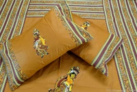 Applique Embroidery Double Bed Sheet-51