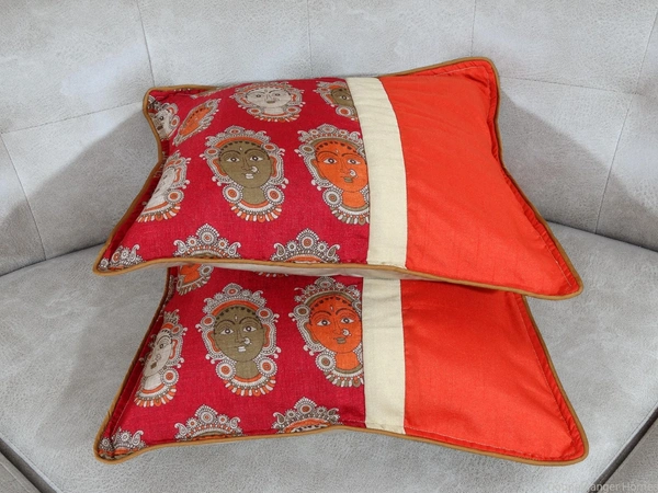 Doppelganger Homes Art Silk Kalamkari Cushion cover Set-70