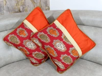 Doppelganger Homes Art Silk Kalamkari Cushion cover Set-70