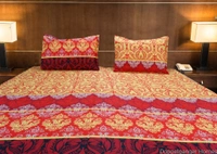 Doppelganger Homes Damask Design Printed Double Bedsheet-28