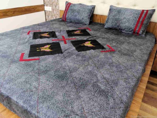 Embroidered  Double Bed Sheet-147