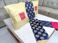 Doppelganger Homes 3 Pcs Designer Cushion cover and Runner Set-98