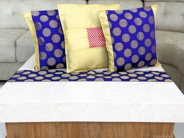 Doppelganger Homes 3 Pcs Designer Cushion cover and Runner Set-93
