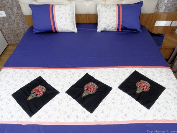 Embroidered  Double Bed Sheet-149