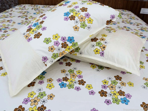 Doppelganger Homes Floral cotton Double Bed Sheet-118