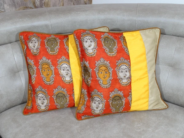 Doppelganger Homes Art Silk Kalamkari Cushion cover Set-69