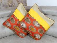 Doppelganger Homes Art Silk Kalamkari Cushion cover Set-69