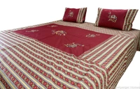 Applique Embroidery Double Bed Sheet-47