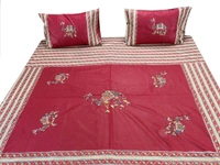 Applique Embroidery Double Bed Sheet-47