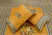 Applique Embroidery Double Bed Sheet-49