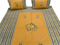 Applique Embroidery Double Bed Sheet-49