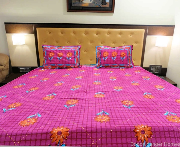 Kantha Embroidery Double Bed Sheet-41