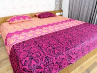 Doppelganger Homes Damask Design Printed Double Bedsheet-86