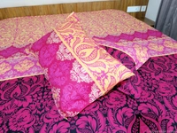 Doppelganger Homes Damask Design Printed Double Bedsheet-86