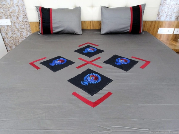 Embroidered  Double Bed Sheet-140