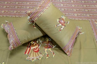 Applique Embroidery Double Bed Sheet-52