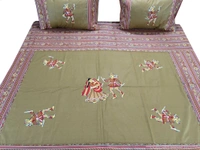 Applique Embroidery Double Bed Sheet-52