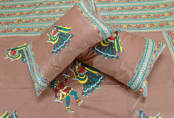 Applique Embroidery Double Bed Sheet-45