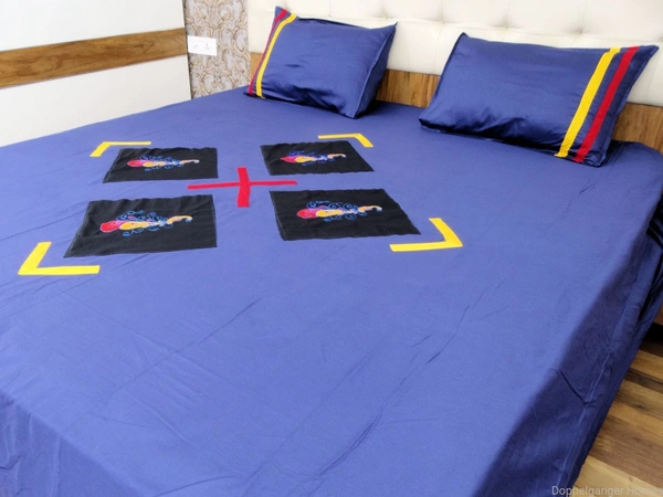 Embroidered  Double Bed Sheet-148