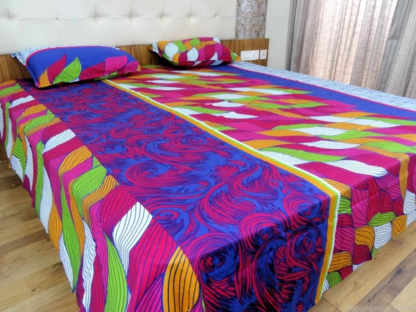 Doppelganger Homes Floral cotton Double Bed Sheet-106
