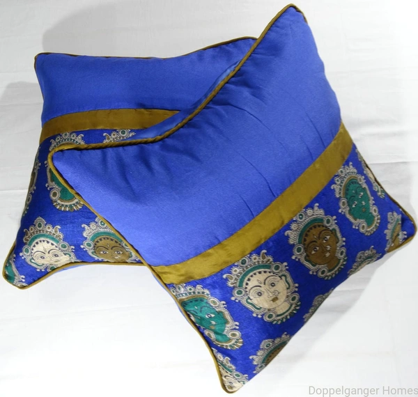 Doppelganger Homes Art Silk Kalamkari Cushion Cover Set Of 2 PCS-3