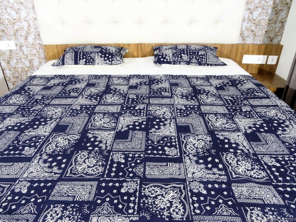 Doppelganger Homes Blue Beauty Double Bed sheet-85