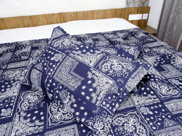 Doppelganger Homes Blue Beauty Double Bed sheet-85