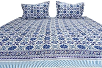Doppelganger Homes Blue Beauty Double Bed sheet-64