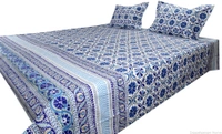 Doppelganger Homes Blue Beauty Double Bed sheet-64