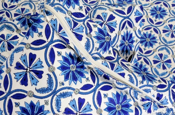 Doppelganger Homes Blue Beauty Double Bed sheet-64
