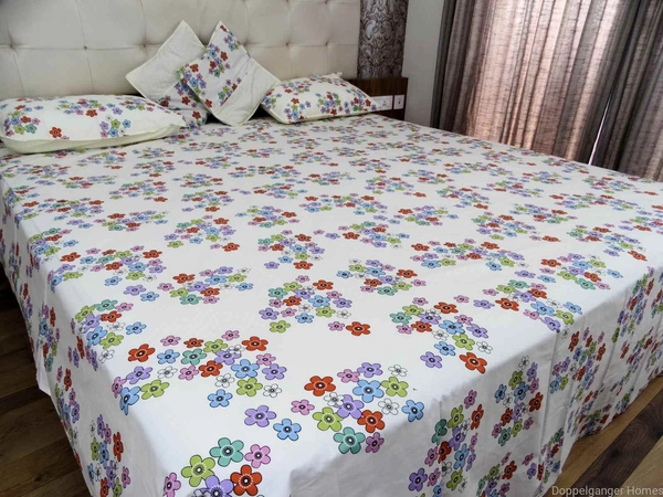 Doppelganger Homes Floral Double Bed sheet-112