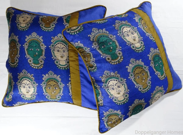 Doppelganger Homes Art Silk Kalamkari Cushion Cover Set Of 2 PCS-2
