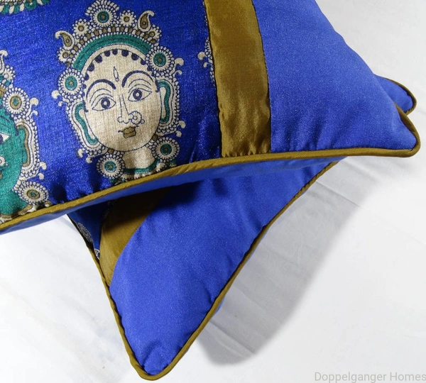 Doppelganger Homes Art Silk Kalamkari Cushion Cover Set Of 2 PCS-2