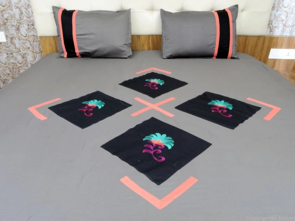 Embroidered  Double Bed Sheet-143