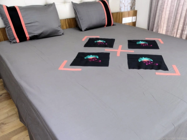Embroidered  Double Bed Sheet-143