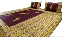 Applique Embroidery Double Bed Sheet-50