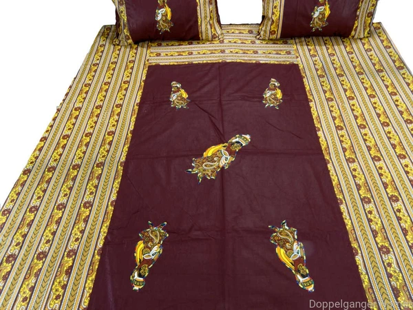 Applique Embroidery Double Bed Sheet-50