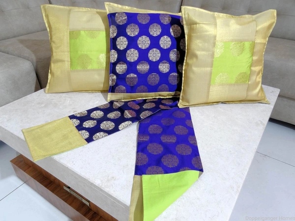 Doppelganger Homes 3 Pcs Designer Cushion cover and Runner Set-92