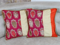 Doppelganger Homes Art Silk Kalamkari Cushion cover Set-71